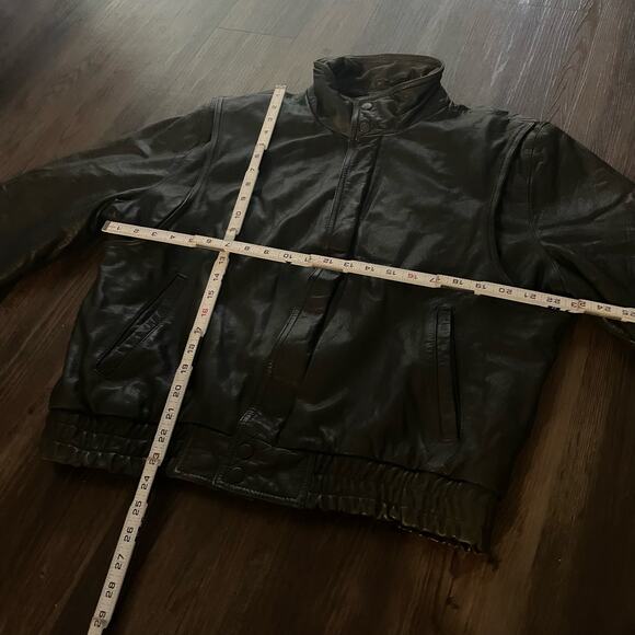 Vtg 80s Genuine Leather Moto Racers Jacket fits M - Picture 4 of 7